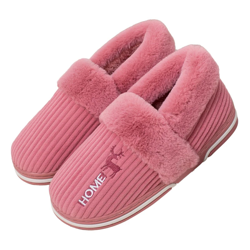 Unisex Warm Plush Winter Slippers Indoor Furry Fluffy Cotton Slides Suitable As Comfortable Home Bedroom Shoe For Men & Women