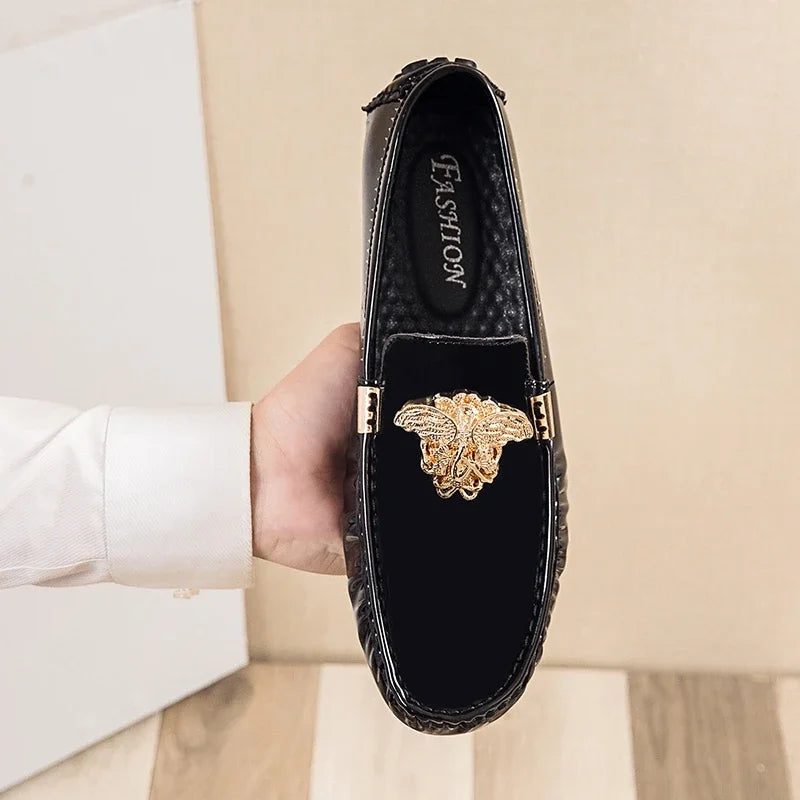 Fashion Black Casual Moccasins Shoes for Men Breathable Male Party Evening Dress Shoes Large Size 46 47 48 Youth Wedding Loafers