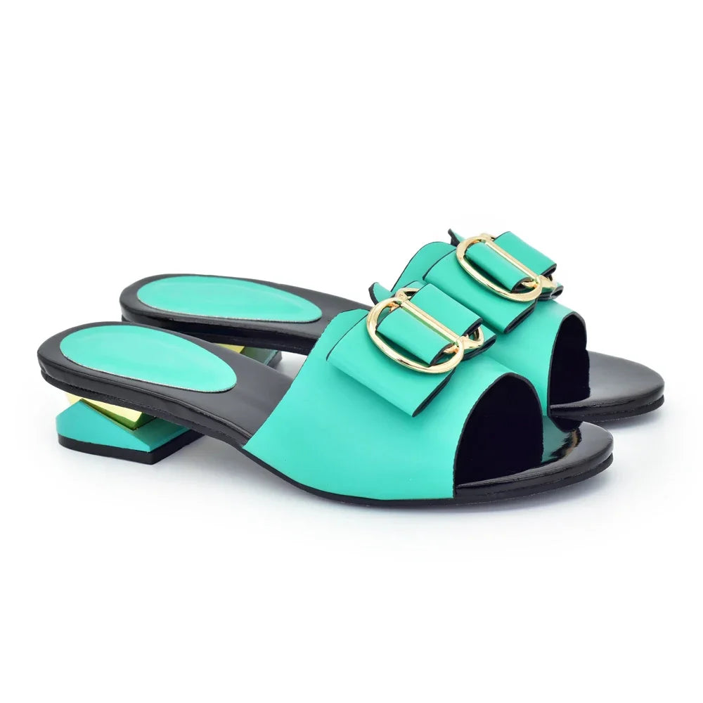 Elegant Italian Women High Quality African Wedding Shoes Lady Summer Autumn Daily Shoes 4cm Rhinestone Ladies Wedding Shoe