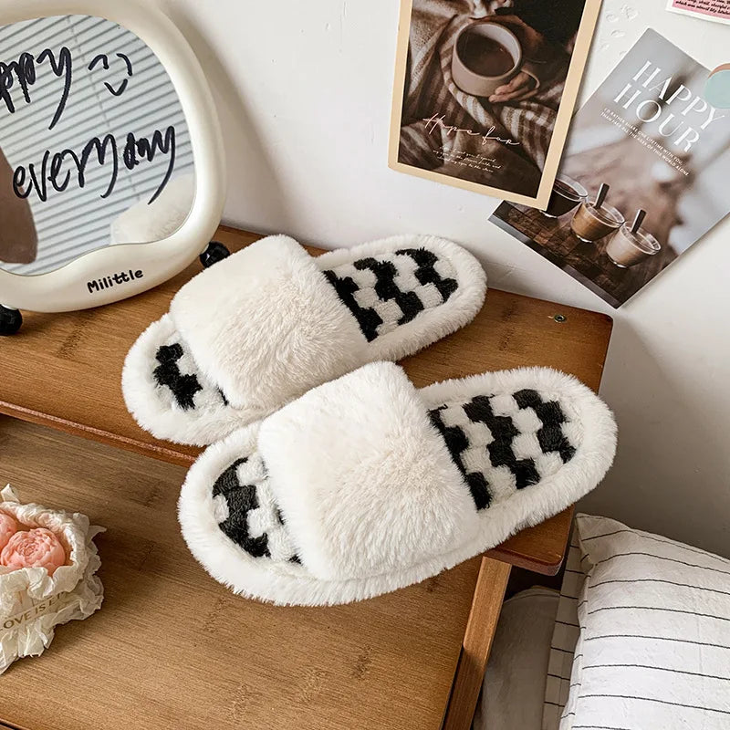 Kids' Slippers House Shoes Cotton Open Toe Winter Shoes Warm Anti-Slip Home Slipper Shoes For Girls Size 26-37