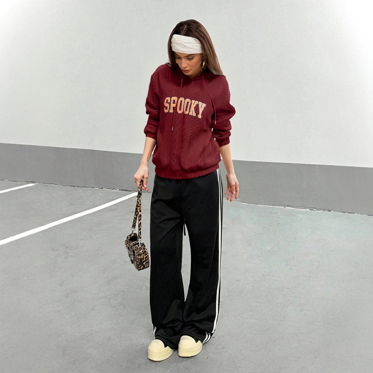 Women's Sweatshirts Autumn Winter Korean Daily Letter Long Sleeve Hoodie Casual Sweatshirts