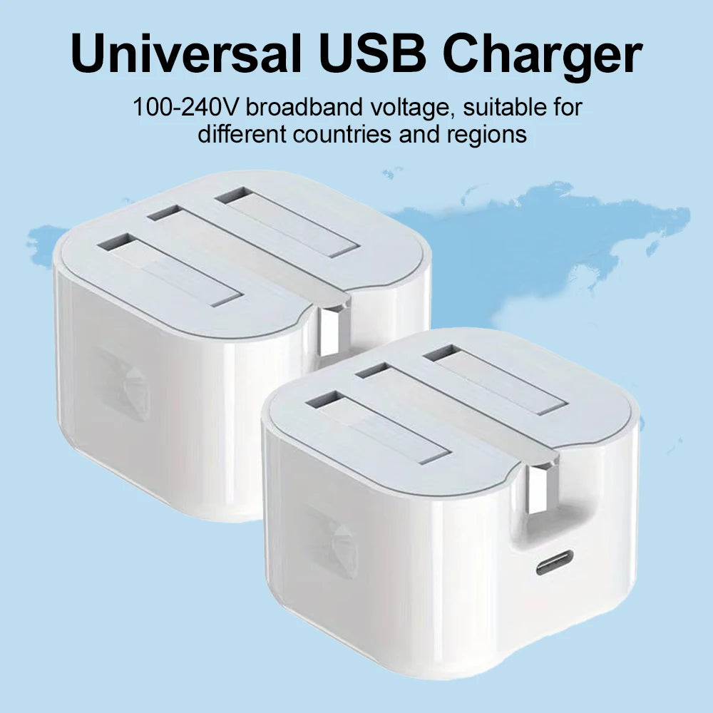 UK USB C Charger For iPhone 15 14 13 Pro QC3.0 Quick Charge PD 25W Type C Fast Charging Travel Wall Charger Power Adapter