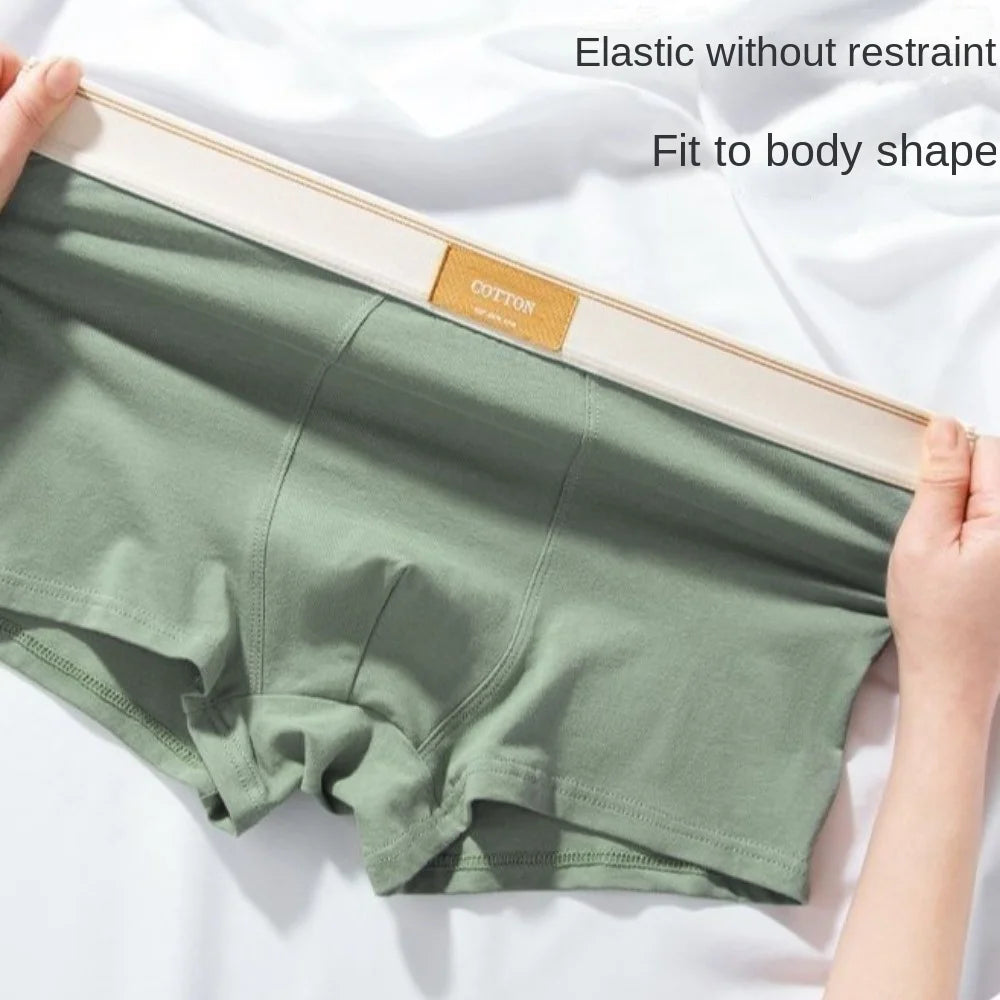 4 stuks ademende boxershorts voor heren, effen kleur, plus maten L-4XL, middelhoge taille, naadloos ondergoed, polyester, jongensondergoed