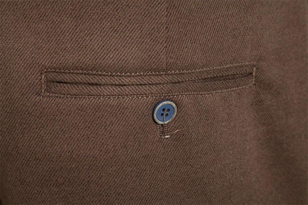 Men's Thermal Pants Solid Colour Winter Warm Casual Trousers Elastic Waist with Drawstring Slim Fit Zipper Pants
