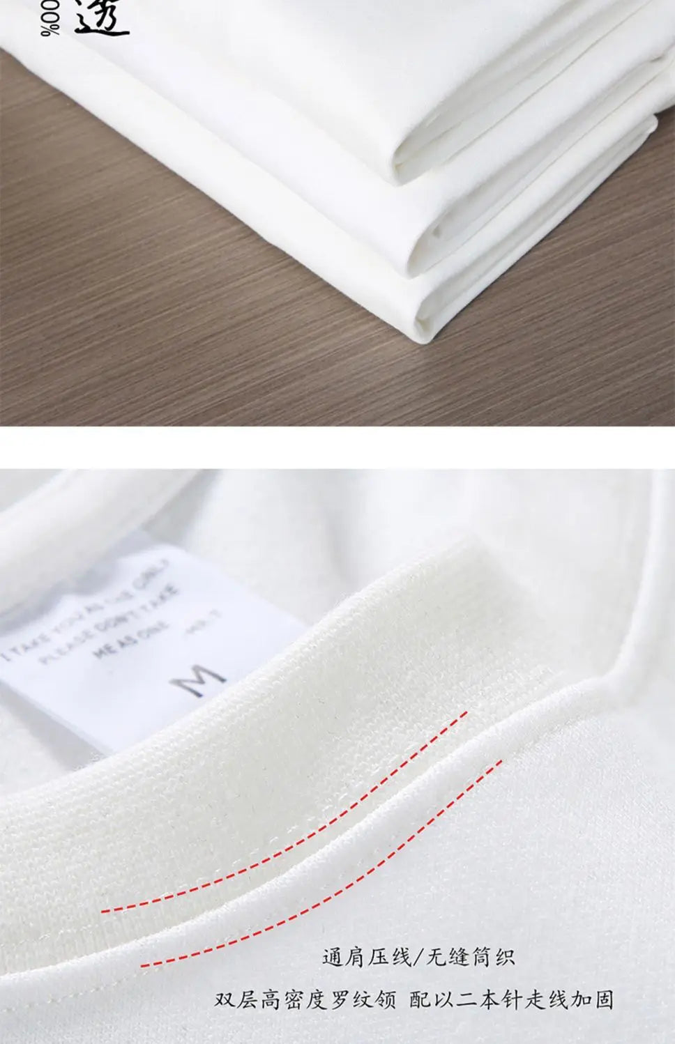 Black White GSM 500g Heavy-Duty Pure Cotton T-shirt Thickened Threaded Round Neck Short Sleeves Three Needle Half Sleeve Tees