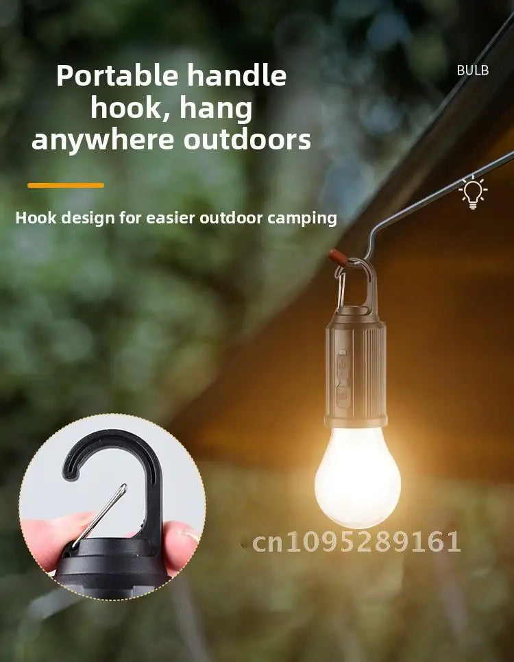 Solar Charging Retro LED/Tungsten Camping Light Emergency Tent Bulb Outdoor Lighting Cross Border New Style