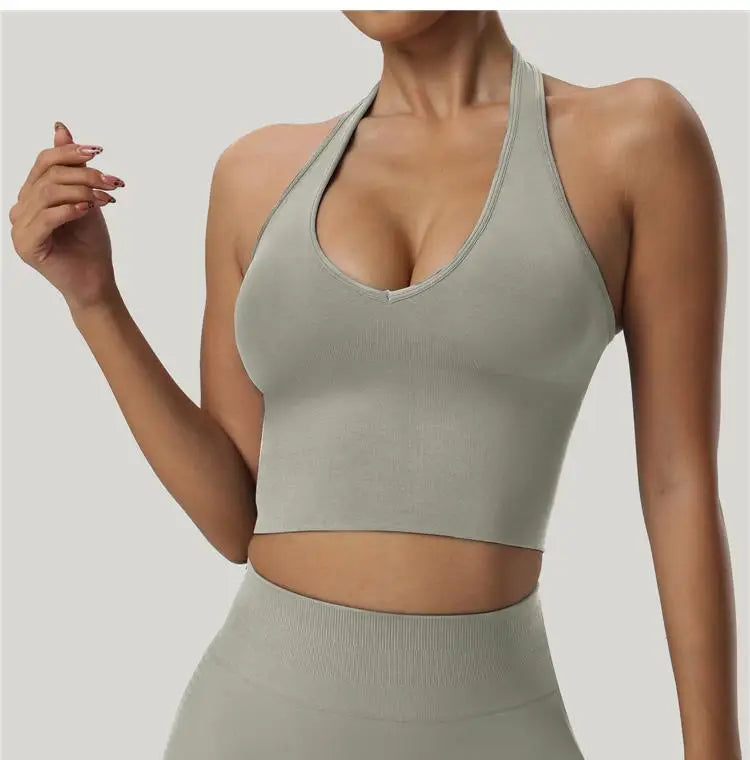 Seamless Sports Bra Women Impact Strappy Gym Top Yoga Activewear Woman Tank Tops Fitness Workout Clothing Gym Sportswear