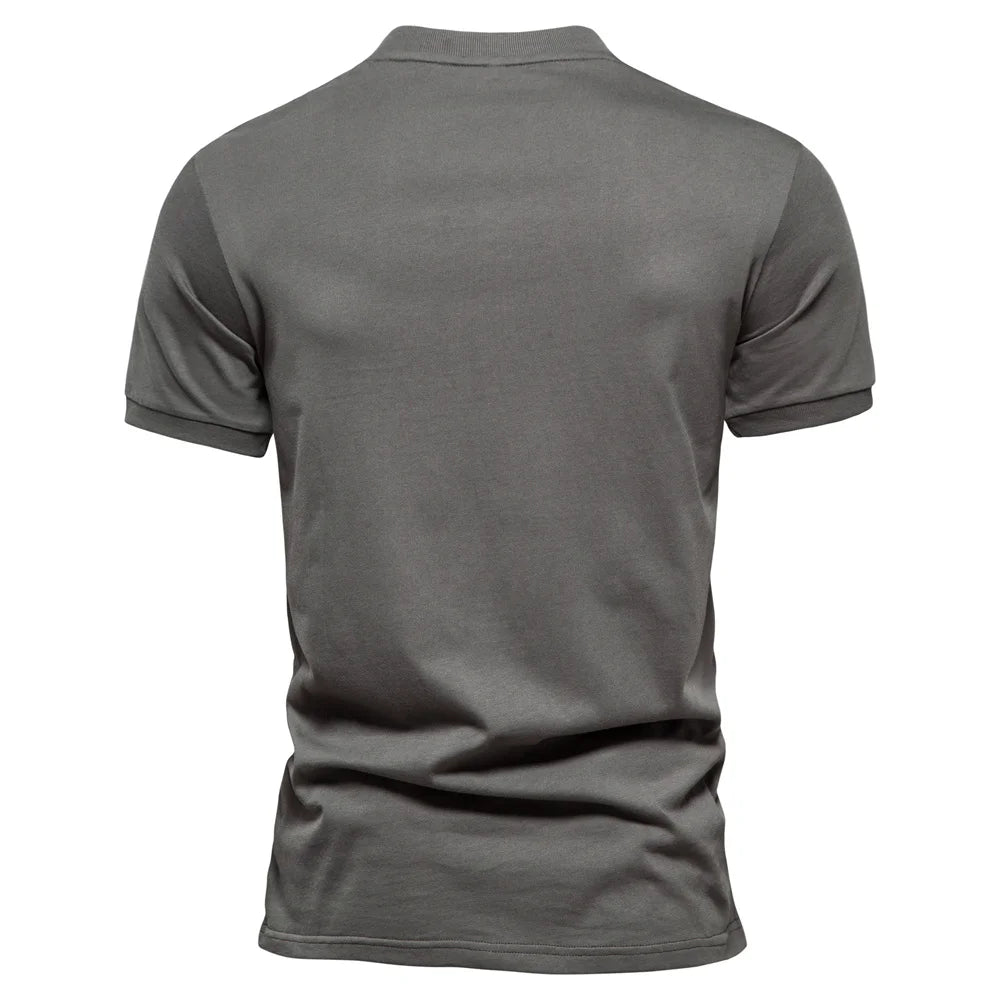 100% Cotton Embroidery Men's Polo Shirts Solid Colour Short Sleeve Polo Shirts Summer Social Polos For Men