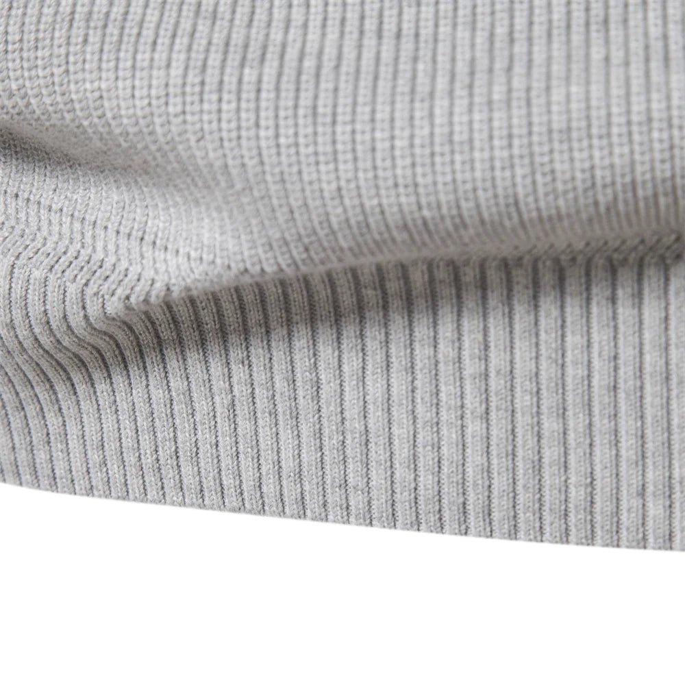 Men's Autumn Cotton Zipper Cardigan Casual Social Sweaters High Collar Warm Winter Knitted Sweater For Men