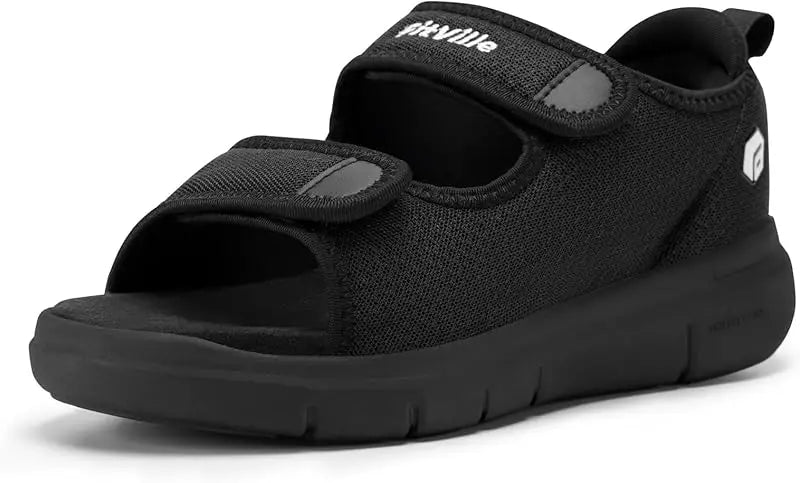 Women's Diabetic Wide Sandals With Arch Support Adjustable Straps Lightweight Casual Ladies Flat Shoes