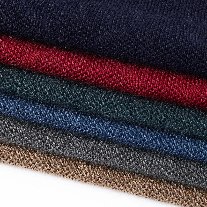 Men's High Quality Woollen Polo Shirt, Blend Fashionable Embroidered Long Sleeve Tee, Korean Style Casual Menswear