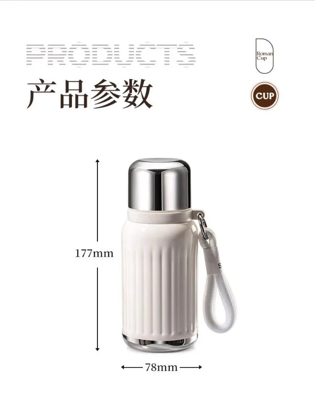 Vakuumisolierte Thermosflasche aus Edelstahl 316 – 24/12 Stunden Heiß-/Kältespeicherung, auslaufsicher, minimalistisches Design, Reisebecher für Büro und Auto