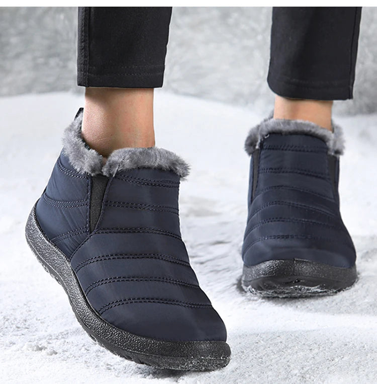 Women's Winter Waterproof Warm Fur Walking Shoes Moccasin Ladies Casual Footwear For Women