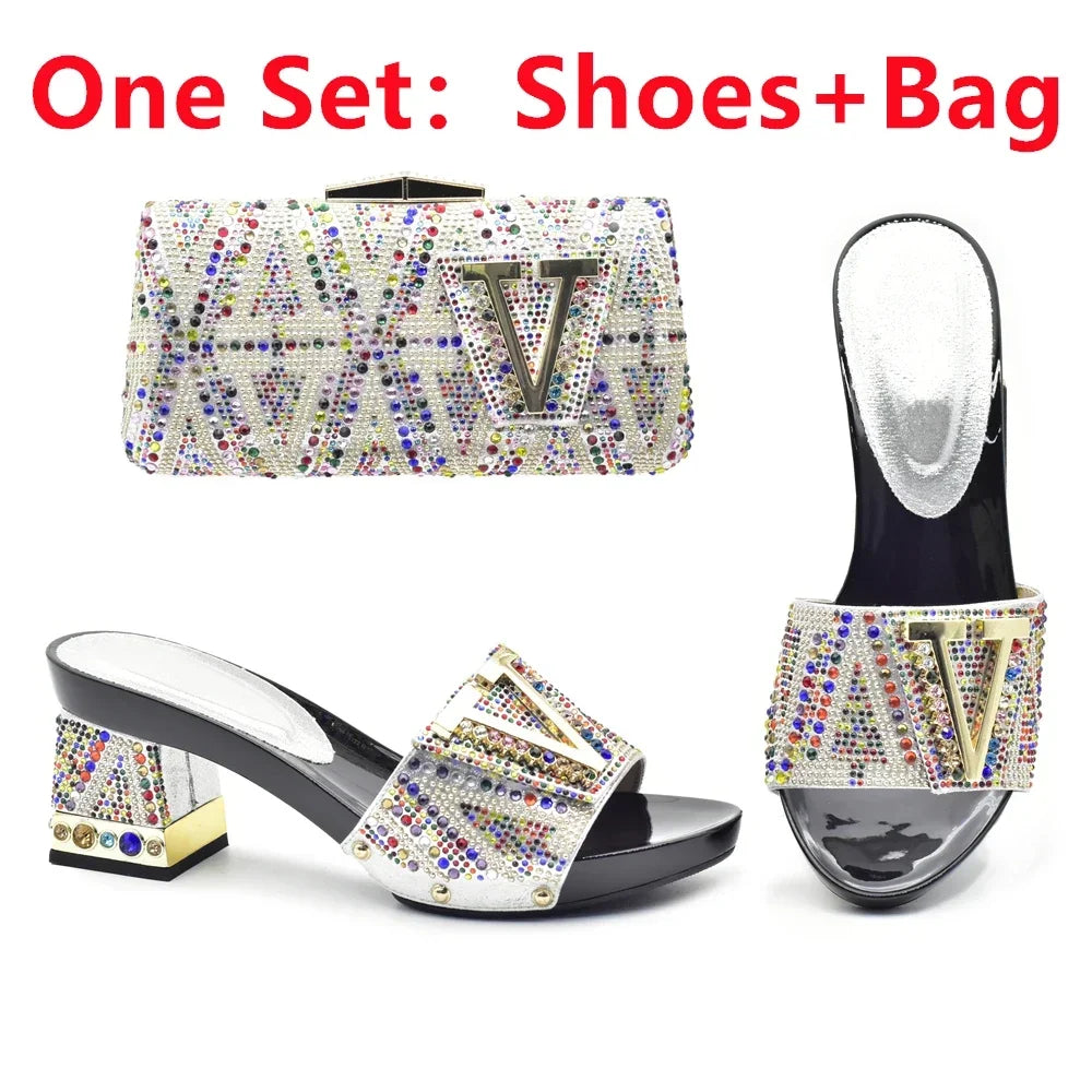 Italian Shoes with Matching Bags for Wedding Italy Shoe and Bag Set In New 2025 Nigerian Shoes and Matching Bags