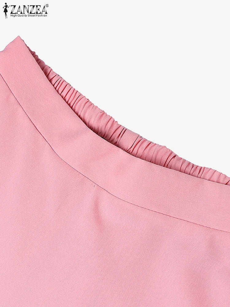 Elegant A-Line Pleated Skirts Women Fashion High Waist Patchwork Midi Faldas Mujer Office Commuting Solid Jupes Femme