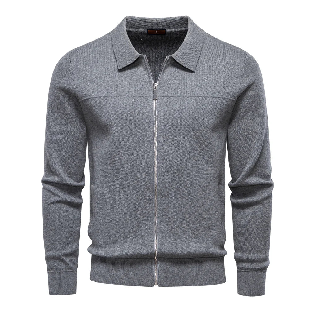 Men's Baseball Jacket 100% Cotton Solid Colour Thermal Lined Winter Warm Luxury Sports Zipper Outerwear For Male