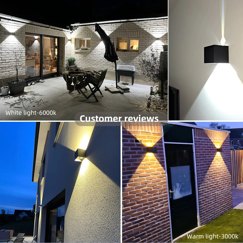 Aluminium LED-wandlamp voor buiten, waterdicht IP65, tuinverlichting, 6W 12W, wandlampen voor binnen, slaapkamer, woonkamer, trapverlichting