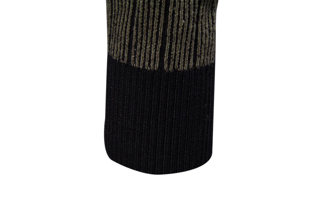 Men's Mock Neck Cotton Pullover Sweaters Autumn Winter Warm Stripped Sweater for Men