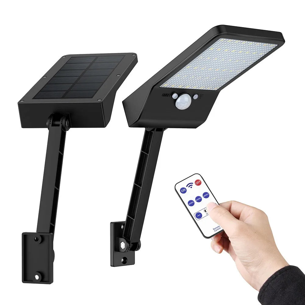 48 LED-straatverlichting op zonne-energie met PIR-bewegingssensor, tuinbeveiligingslamp, waterdichte wandlampen voor buiten