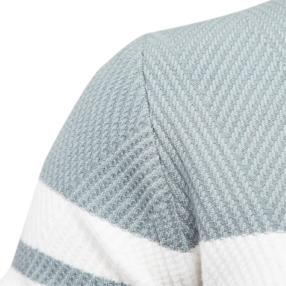 Men's Autumn Pullover Men's Sweater O-neck Patchwork Long Sleeve Warm Slim Sweaters Casual Fashion Sweater For Men