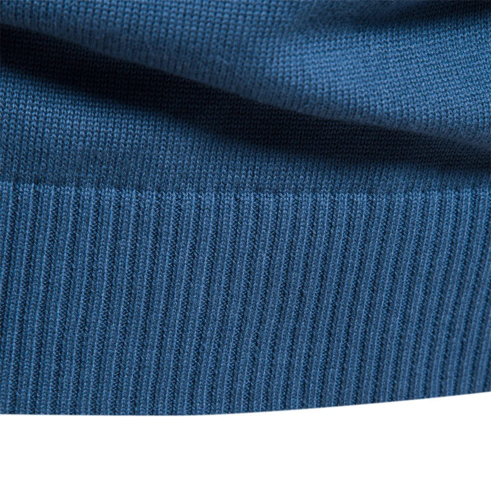 Men's Henley Collar Sweaters 100% Cotton Solid Colour Casual Pullovers Autumn Thin High Quality Sweaters for Men