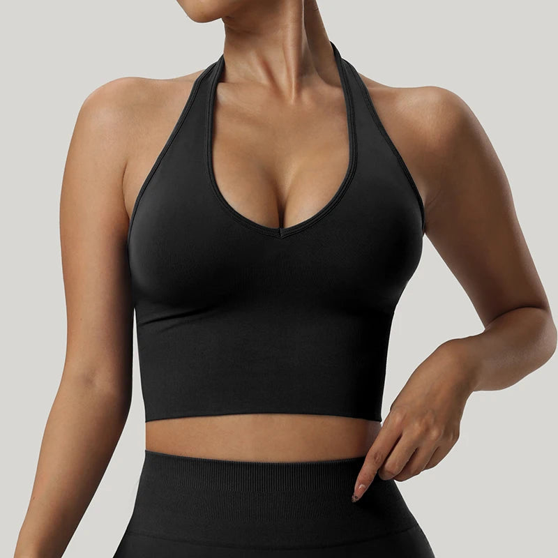 Seamless Sports Bra Women Impact Strappy Gym Top Yoga Activewear Woman Tank Tops Fitness Workout Clothing Gym Sportswear