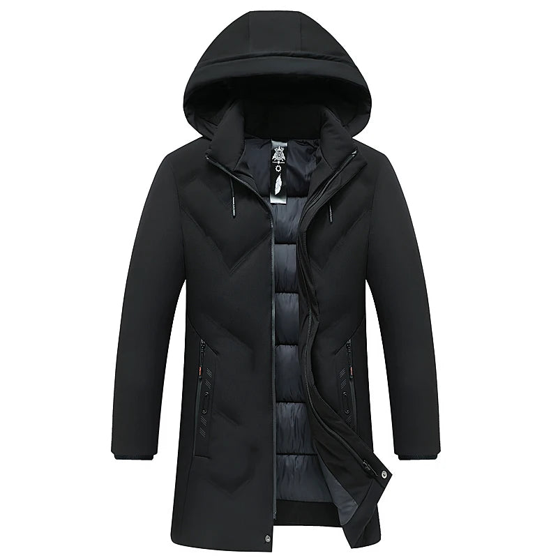 Men's Top Grade Designer Brand Parka Jacket, Thick Casual Fashion, Long Windbreaker Hooded Bubble Male Coats