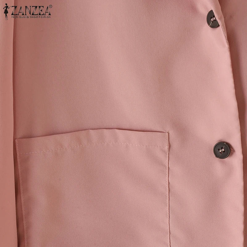 Office Wear Fashion Tops Long Sleeve Elegant Korean Style Women Suit Jackets Streetwear Notched Lapel Casual Blazer