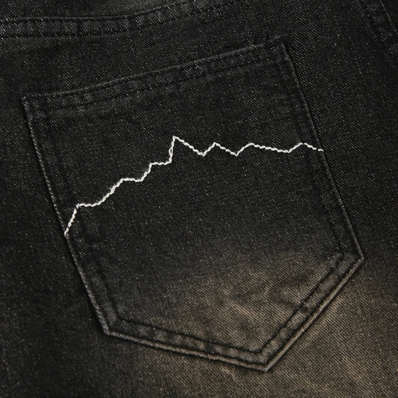 Women's American Vintage Loose Black Jeans Streetwear High Waist Straight Wide Leg Pants Casual Simple All-match Denim Pants