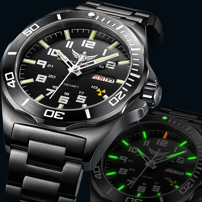 Yelang V1019 44MM Men's Mechanical Automatic Watch NH36 Movement 300M Waterproof Sapphire Lens 10BAR Deep Diving Stainless Steel Watch