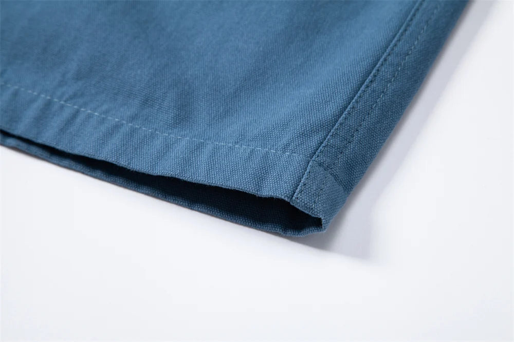 2025 Heren 5-inch Casual Shorts 100% Katoen Effen Elastische Taille Zomer Comfortabel Strand Zakelijk Sociaal Multi Kleuren