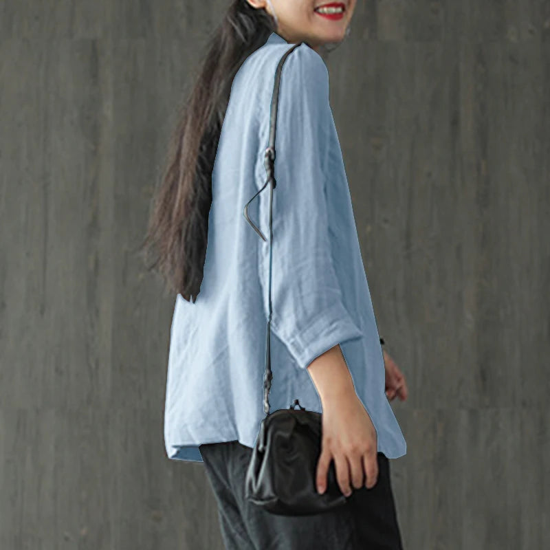 Elegant Solid Blazer Women Autumn Overcoats Casual Long Sleeve Single Button Coats Female Lapel Outwears Oversized