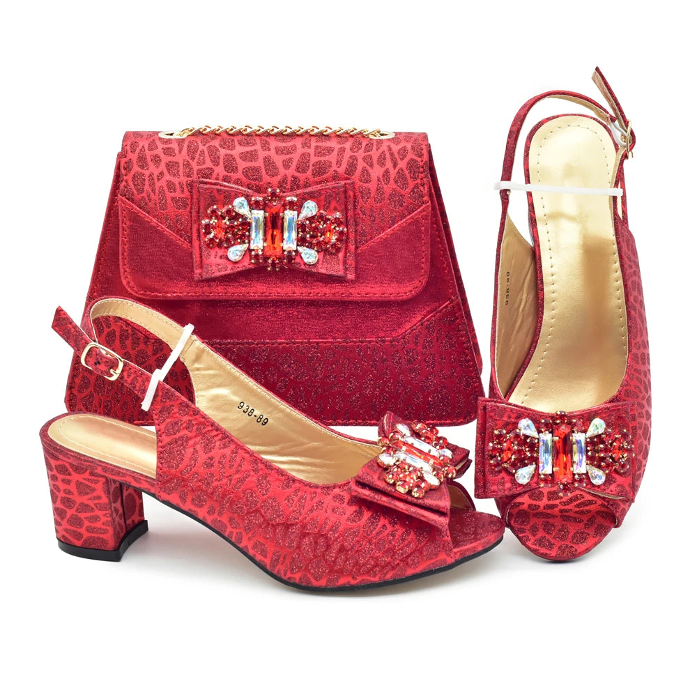 Purple Shoe and Bag Set for Party in Women Italian Shoe and Bag 2024 High Quality Elegant Heeled Shoes for Women African Pumps