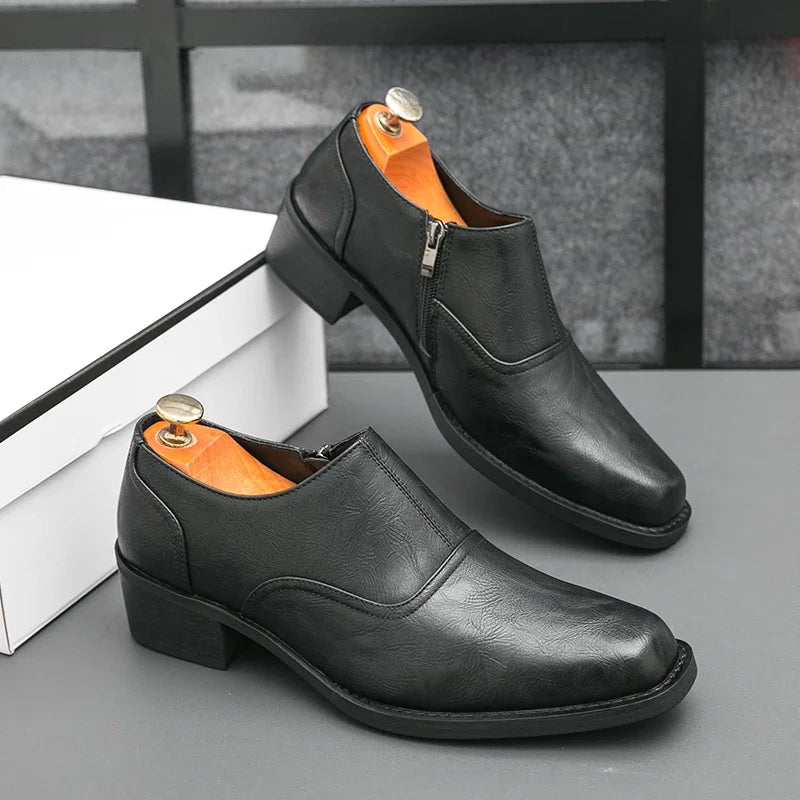 Low Heel Dress Shoes Men Fashionable Chelsea Shoes for Men Black Brown Male Business Formal Oxfords Large Size 38-46 Loafers