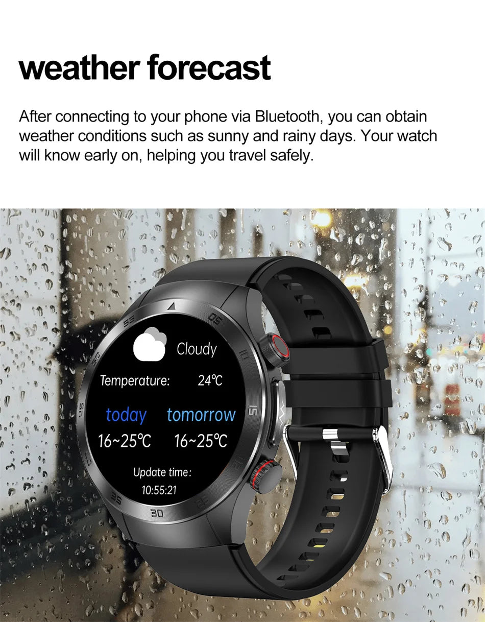 2025 New Smart Watch ECG+PPG Laser Treatment Blood Lipid Heart Rate Blood Pressure Health Sport Smartwatch For Men - Compatible with Huawei & Xiaomi IOS