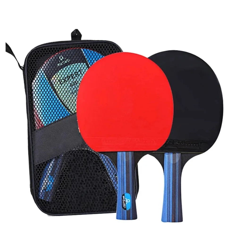 5/6 Star Tafeltennisracket 2PCS Professionele Ping Pong Racket Set Pimples-in Rubber Hoge Kwaliteit Blade Bat Paddle met Tas