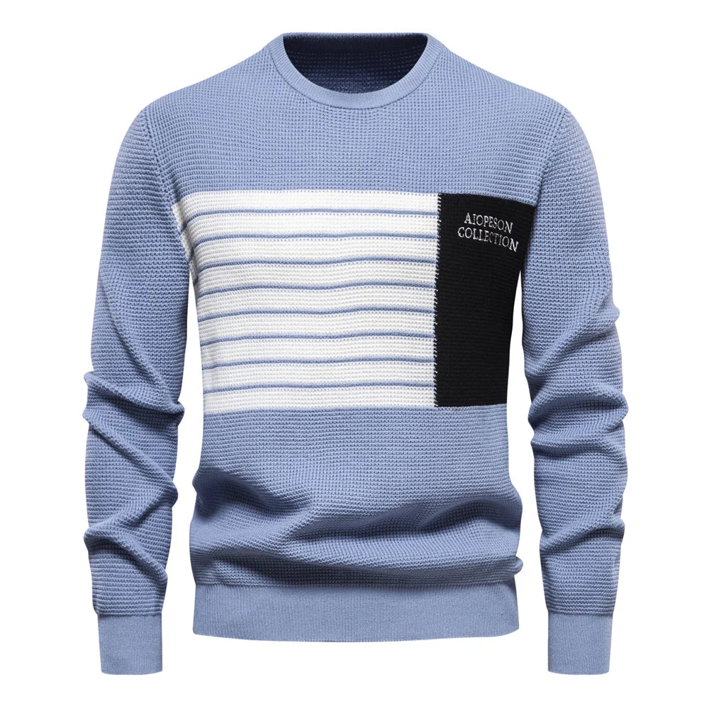 Mode Streifen Jugend Pullover für Männer Casual Pullover Qualität Strickpullover Männlichen Winter Langarm