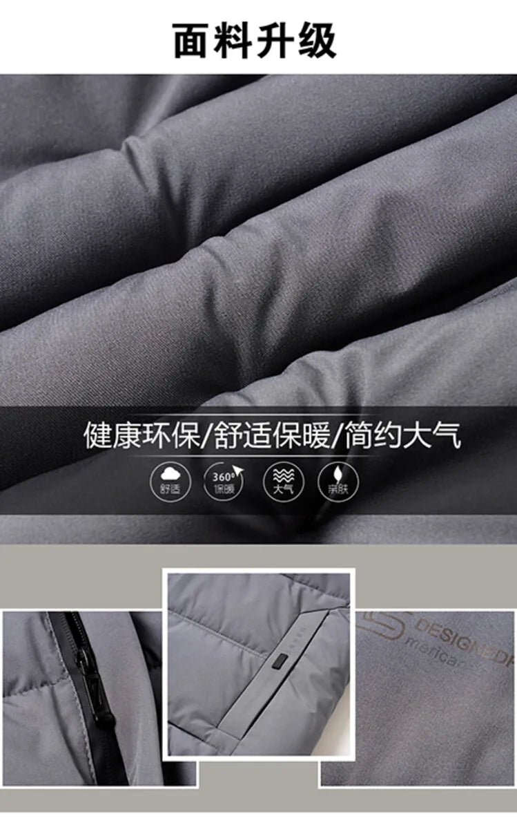 Men's High-Quality Hooded Thickened Warm Cotton Coat, Suitable for Daily Commuting, Elegant Business and Casual Wear Size L-5XL