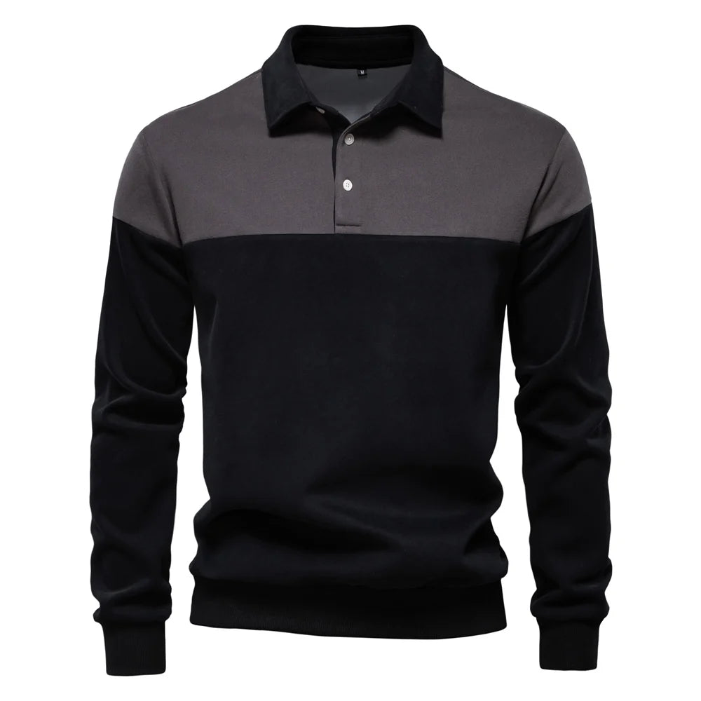 Men's Premium Design Sweatshirt Colour Block Hoodies Long Sleeve Business Casual Social Sweatshirt