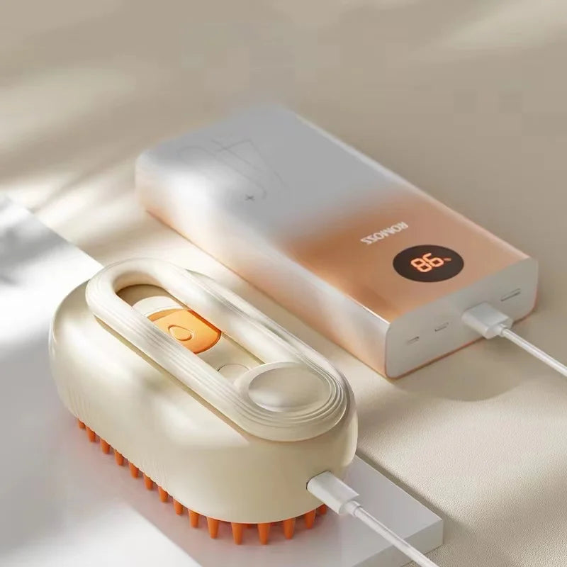 3-in-1 Hondenhaarborstel Kattenhaarborstel Elektrische Huisdierreinigingsborstel Stoomsprayborstel Massage Ontharingskam Anti-vliegborstel