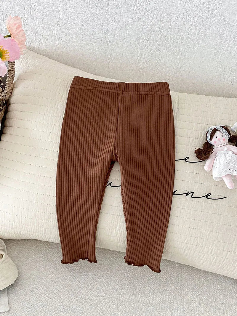 Herfst Baby Leggings Leuke Effen Kleur Meisjes Jongens Pit Strip Skinny Broek Ademende Peuterbroek 6M-3 & Unisex