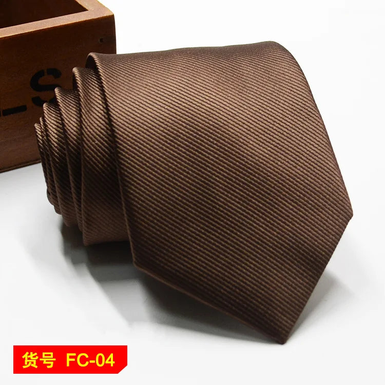 Men's Solid Color Stripe Floral Jacquard Necktie 7-8cm Width Fashionable Daily Wear Cravat for Wedding Party Gift