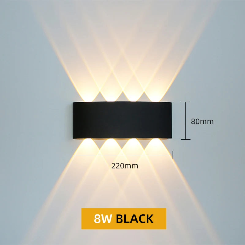 Aluminium LED wandlamp waterdicht IP65 buitenverlichting voor in de tuin 8W 12W binnenwandlamp voor slaapkamer woonkamer trapverlichting