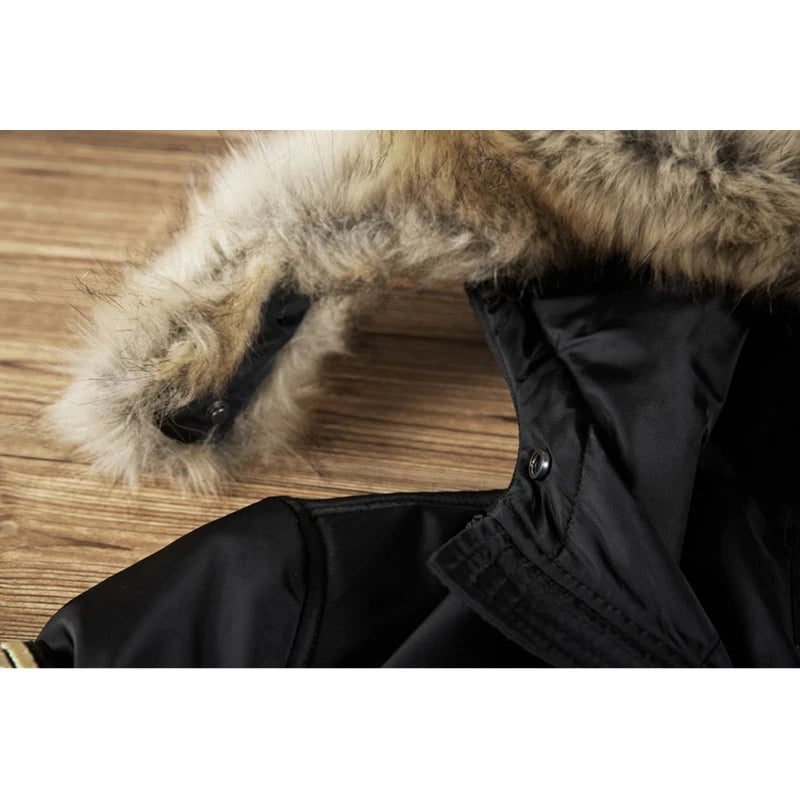 Men Coats Solid Colour Removable Cap Thicken Jackets Parkas Men Winter Fashion Zipper Coats for Men