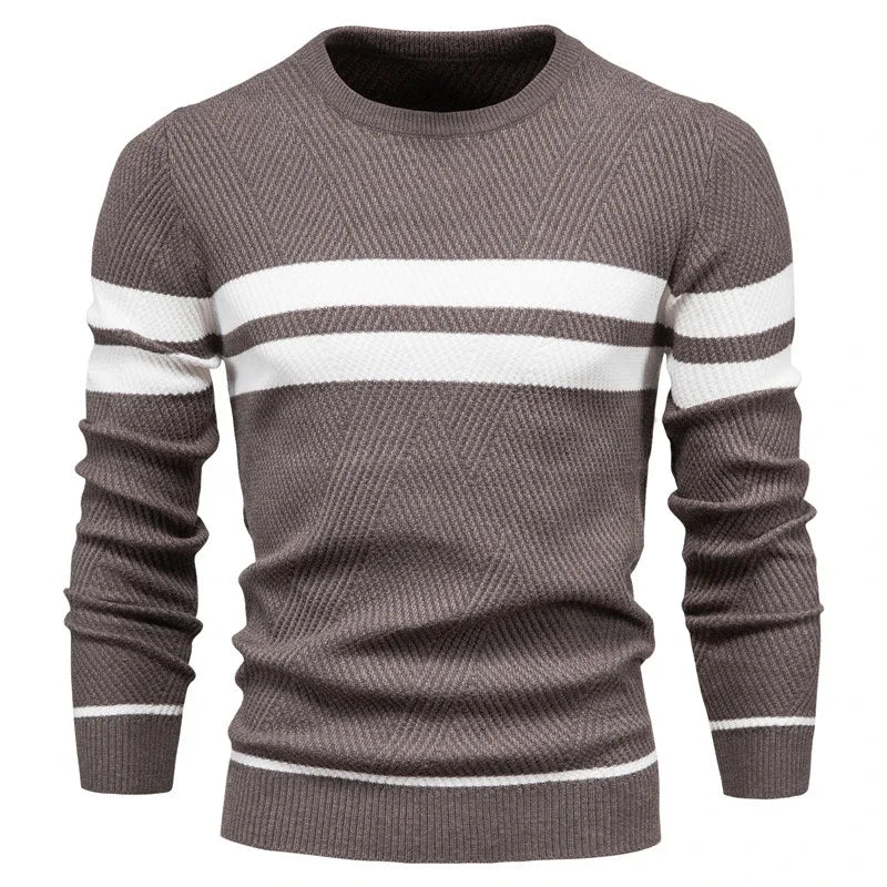 Men's Autumn Pullover Men's Sweater O-neck Patchwork Long Sleeve Warm Slim Sweaters Casual Fashion Sweater For Men