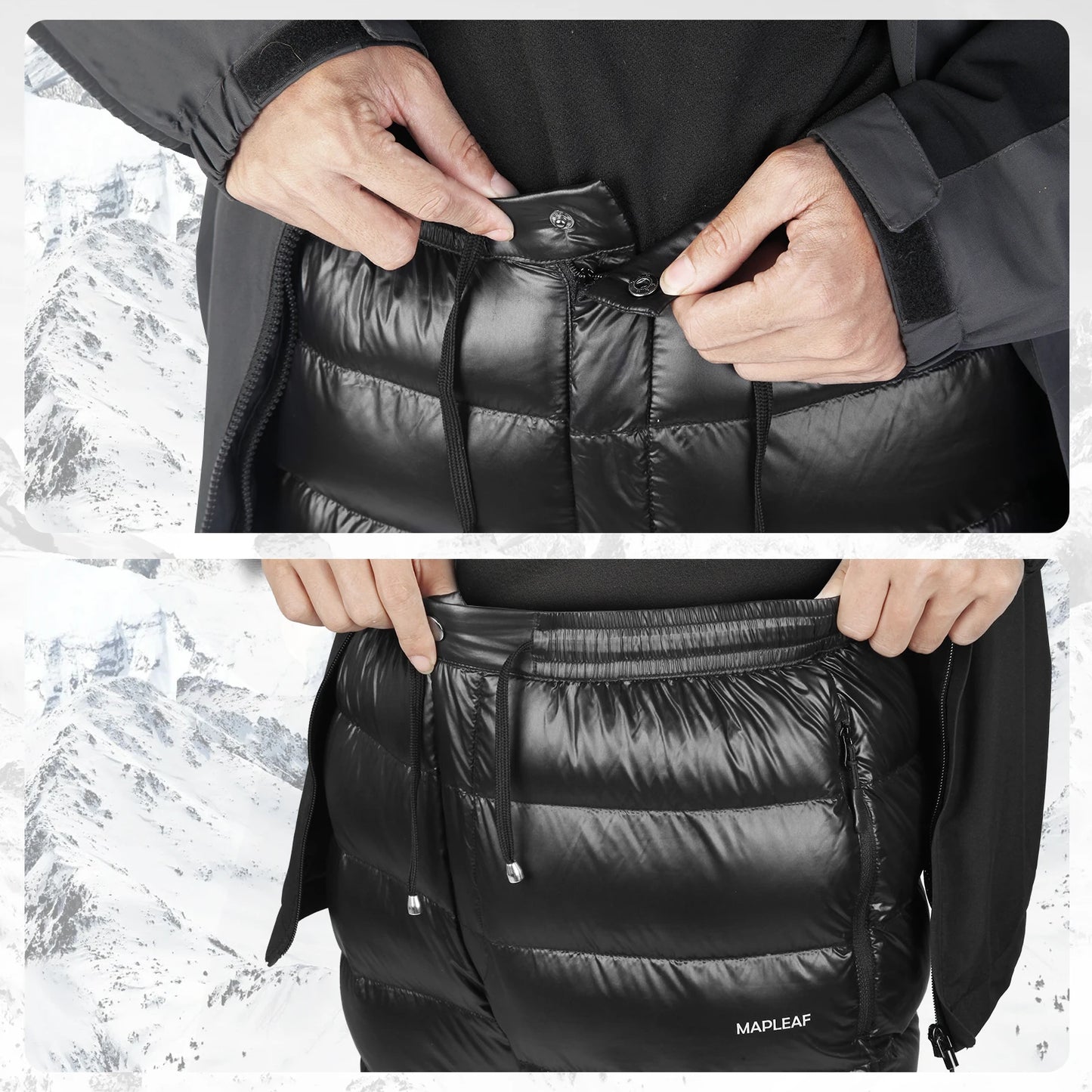 Down Pants Ultralight Warm 800FP Winter Snow Pants With Zipper Pockets Windproof Waterproof Camping Home Unisex
