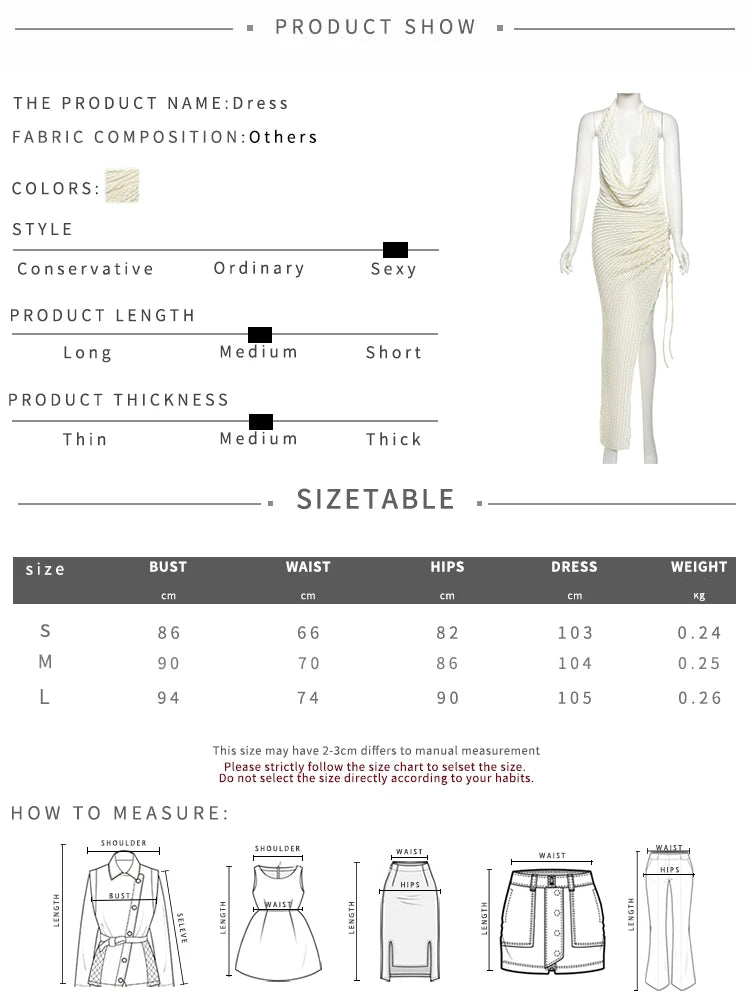 Women's Ruched Elegant Dress Halter Swing Collar Sexy Cleavage Backless Sleeveless Irregular Shirring Skinny Vestidos