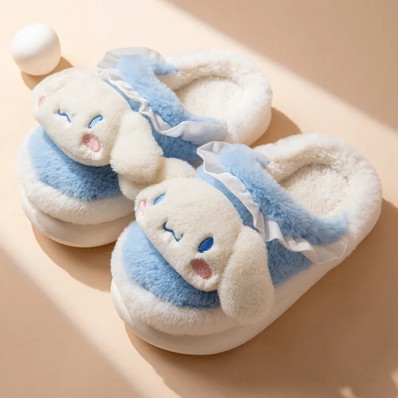 Kids' Slippers House Shoes Kuromi Cartoon Winter Shoes Warm Anti-Slip Soft Bottom Shoes For Girls Size 24-41
