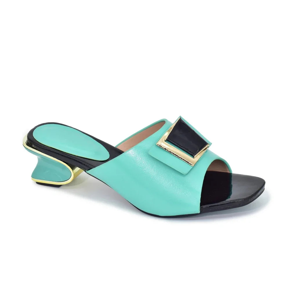 2025 Italian Women High Quality African Wedding Shoe Suitable for Spring & Autumn Pumps Sexy Buckles High Heels Shoes