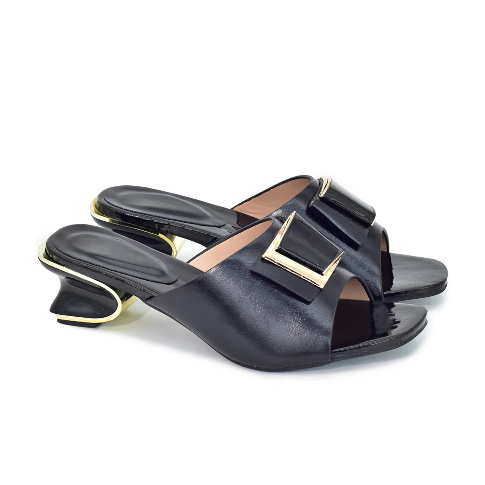 2025 Italian Women High Quality African Wedding Shoe Suitable for Spring & Autumn Pumps Sexy Buckles High Heels Shoes